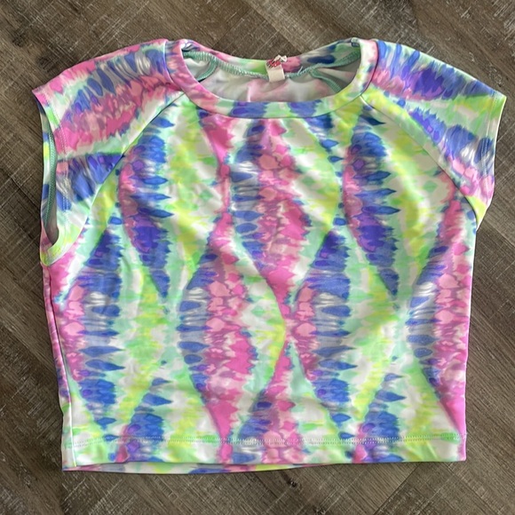 The Bikini Lab Tie Dye Rash-guard & Bikini Bottoms Set - Picture 8 of 11